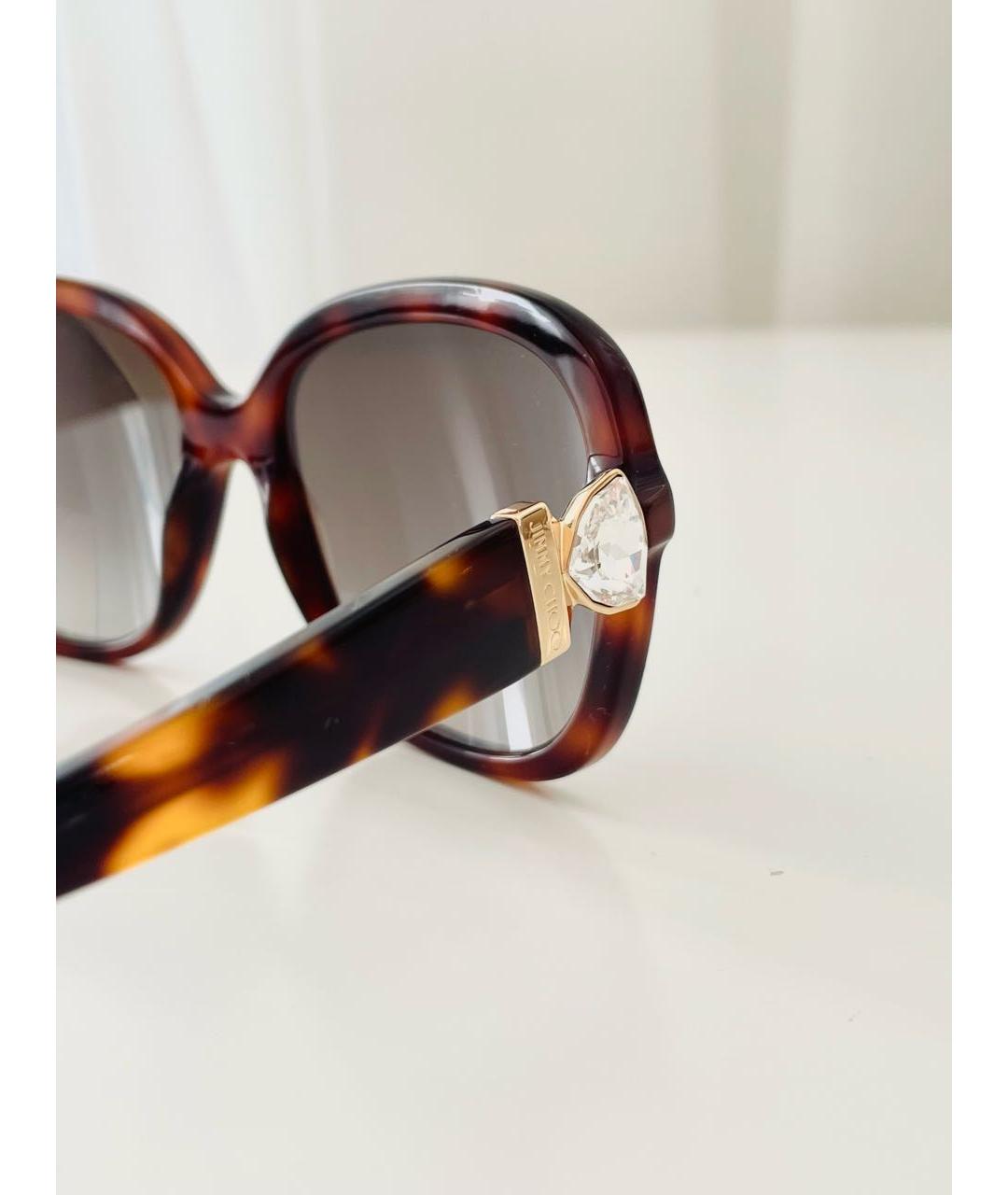 JIMMY CHOO Коричневые пластиковые солнцезащитные очки, фото 6