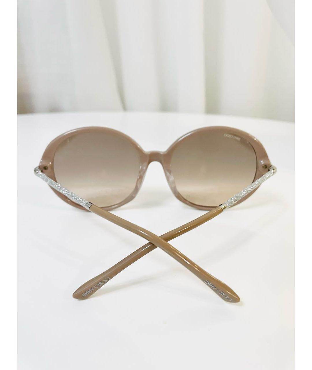 JIMMY CHOO Бежевые пластиковые солнцезащитные очки, фото 6