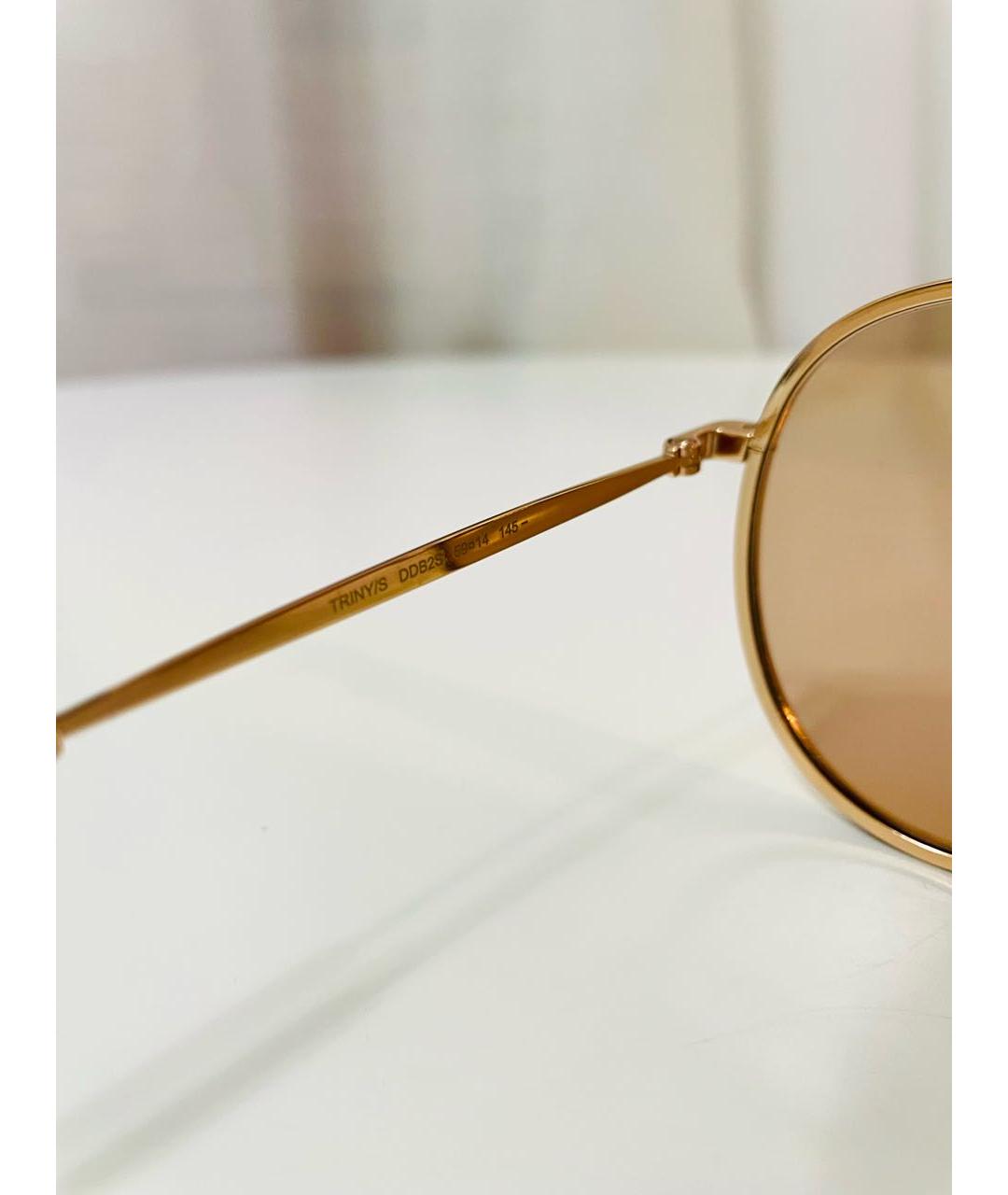 JIMMY CHOO Золотые металлические солнцезащитные очки, фото 4