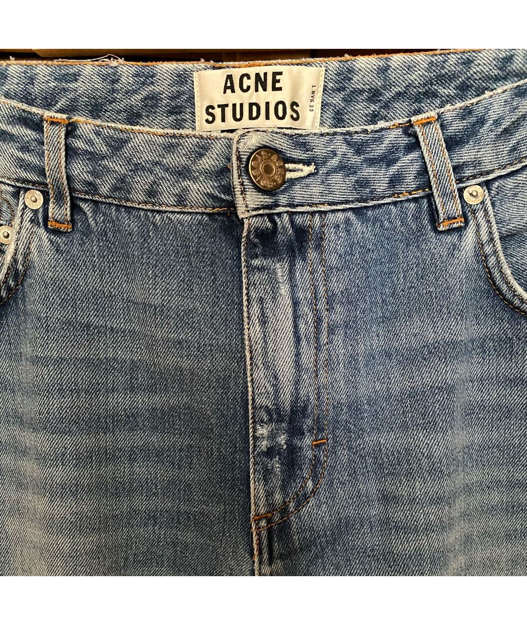 ACNE STUDIOS Синие хлопковые прямые джинсы, фото 3