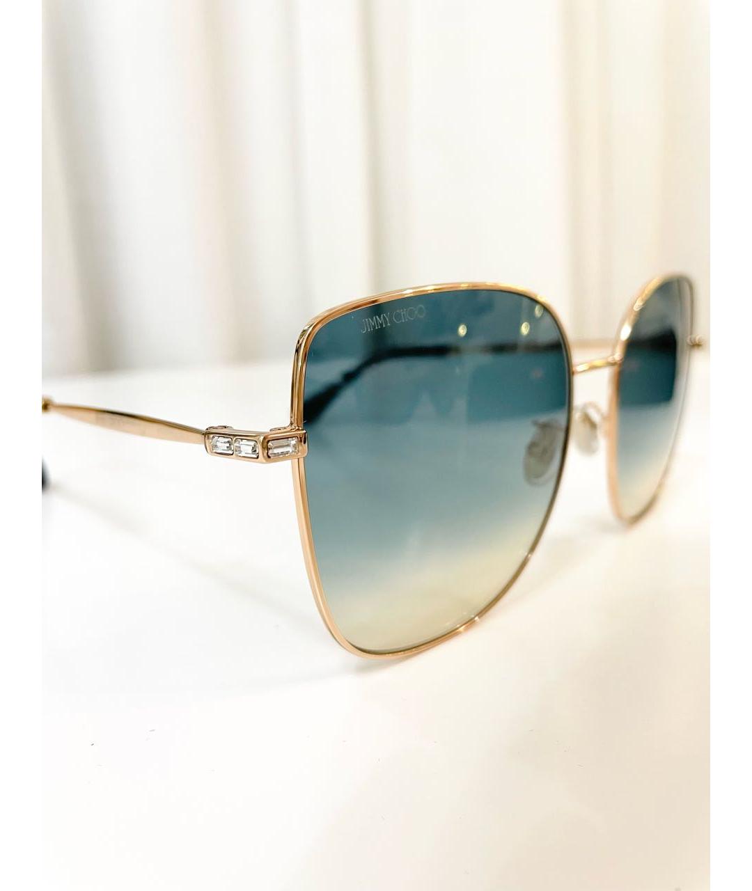 JIMMY CHOO Голубые металлические солнцезащитные очки, фото 4