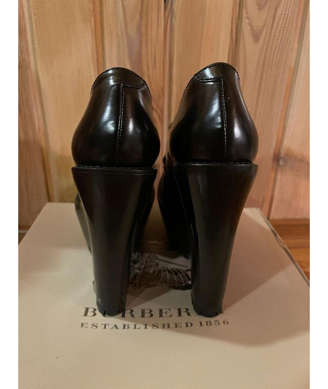 BURBERRY Черные кожаные ботильоны, фото 2