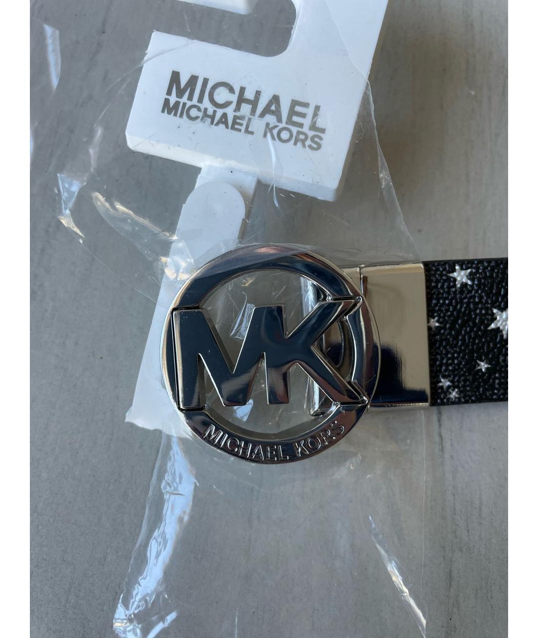 MICHAEL MICHAEL KORS Черный кожаный ремень, фото 8