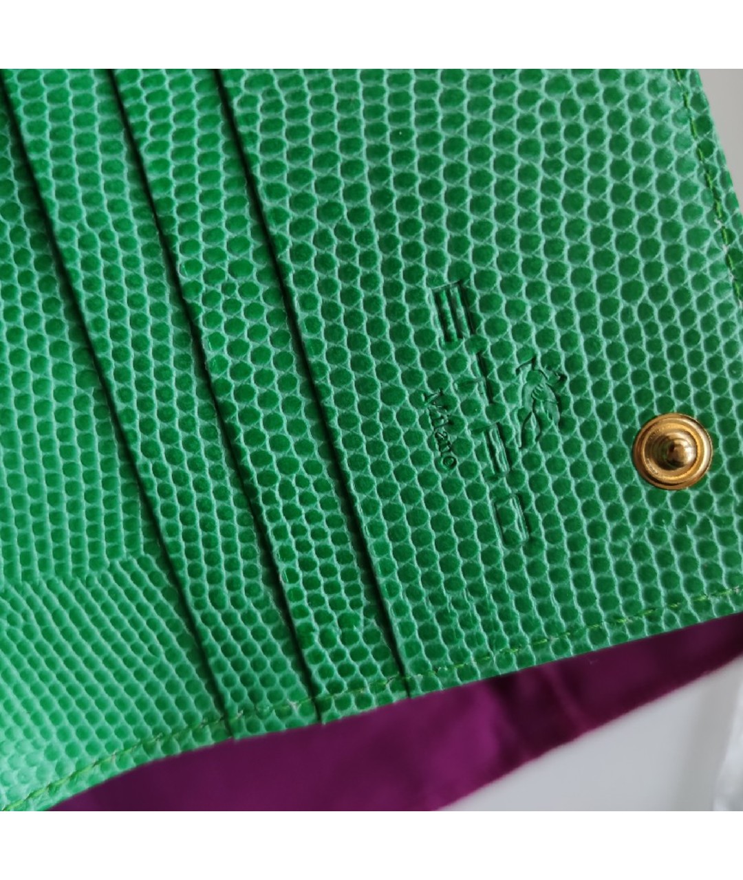 ETRO Зеленый кожаный кошелек, фото 5