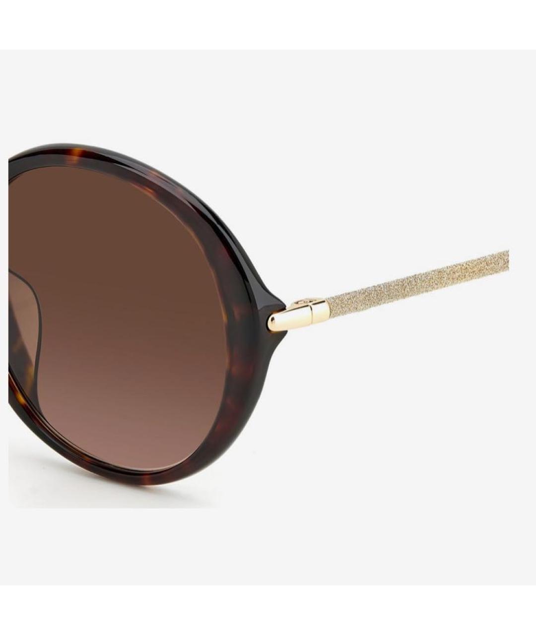 JIMMY CHOO Коричневые пластиковые солнцезащитные очки, фото 7