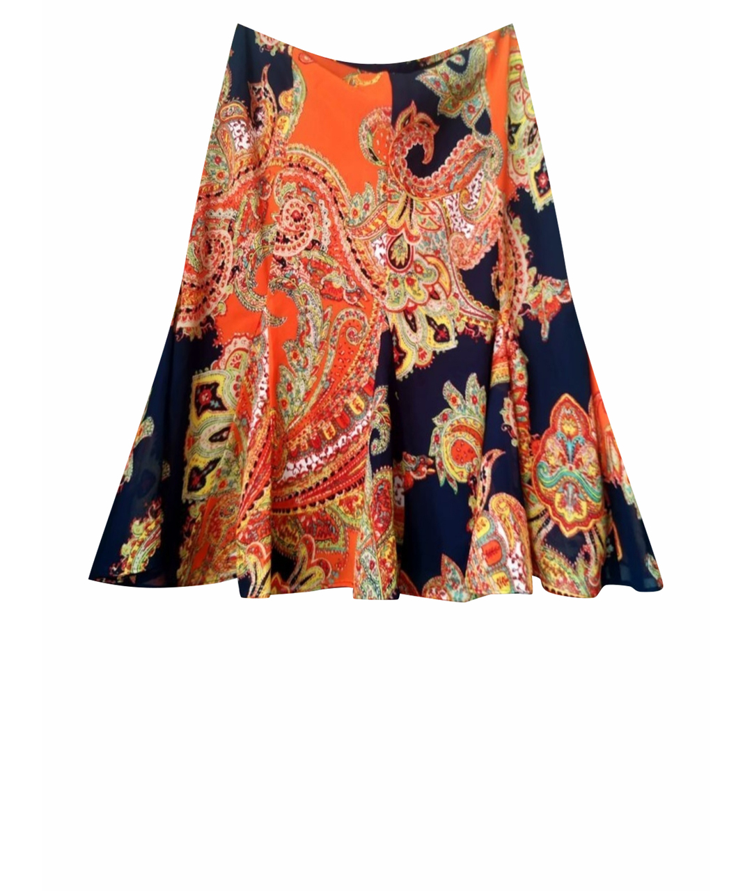 RALPH LAUREN Оранжевая полиэстеровая юбка миди, фото 1