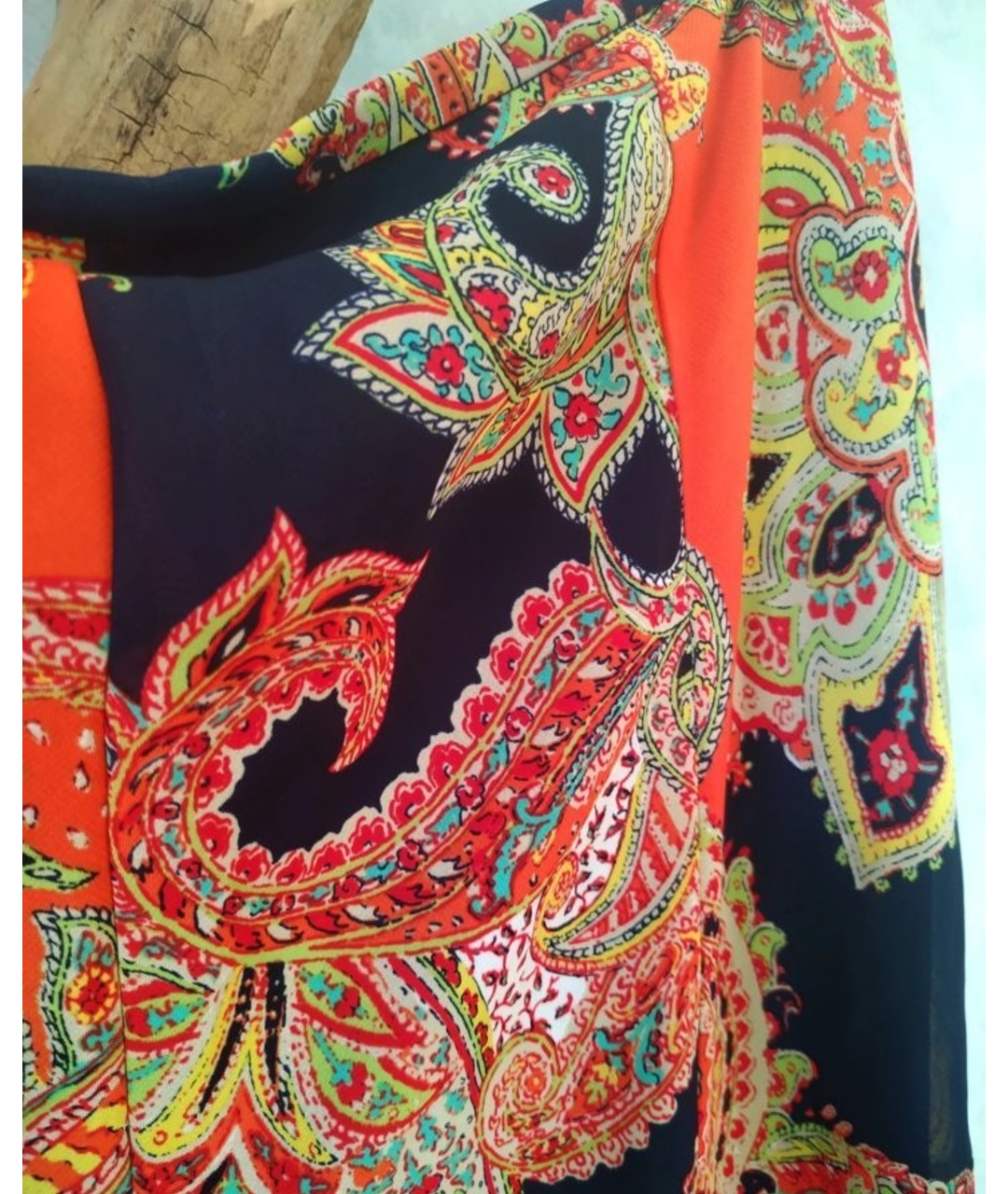 RALPH LAUREN Оранжевая полиэстеровая юбка миди, фото 2