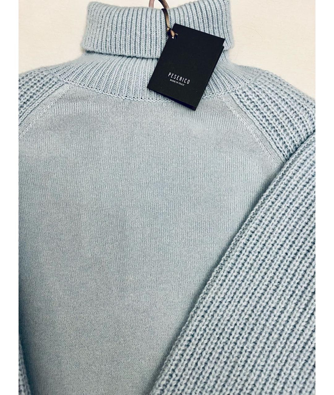 PESERICO Голубой шерстяной джемпер / свитер, фото 4