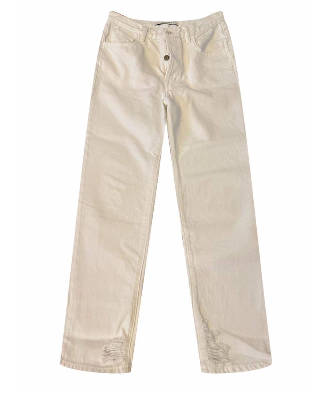 JBRAND Белые хлопковые прямые джинсы, фото 1