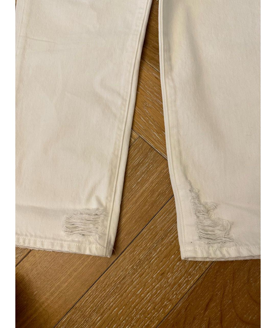 JBRAND Белые хлопковые прямые джинсы, фото 4