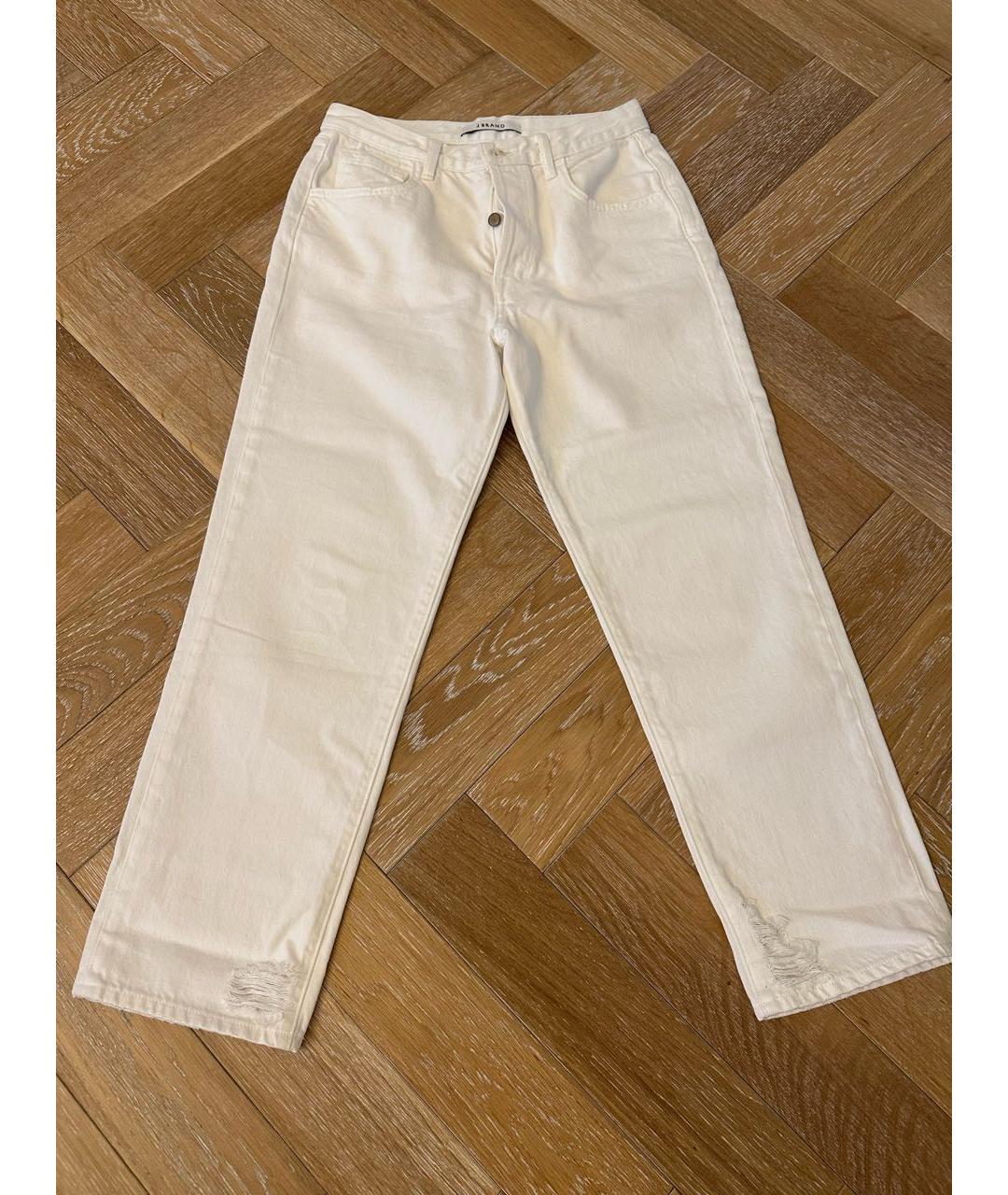 JBRAND Белые хлопковые прямые джинсы, фото 5