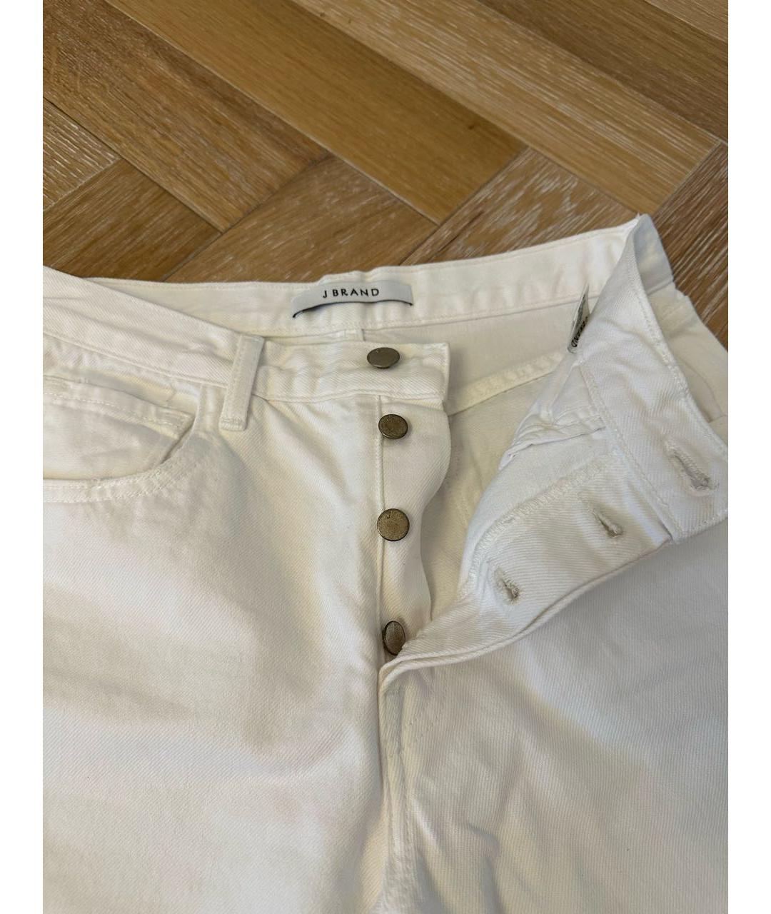 JBRAND Белые хлопковые прямые джинсы, фото 3