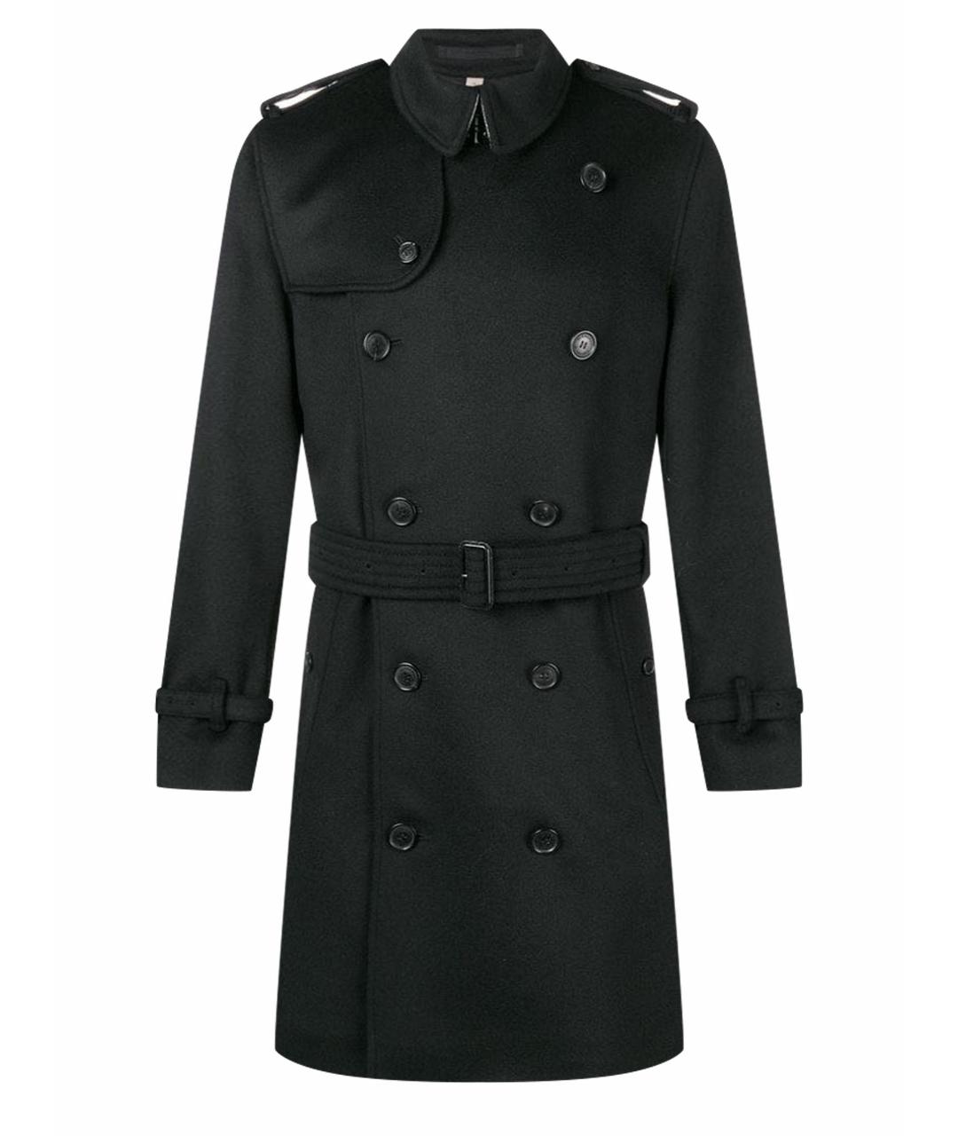 BURBERRY Черное шерстяное пальто, фото 1