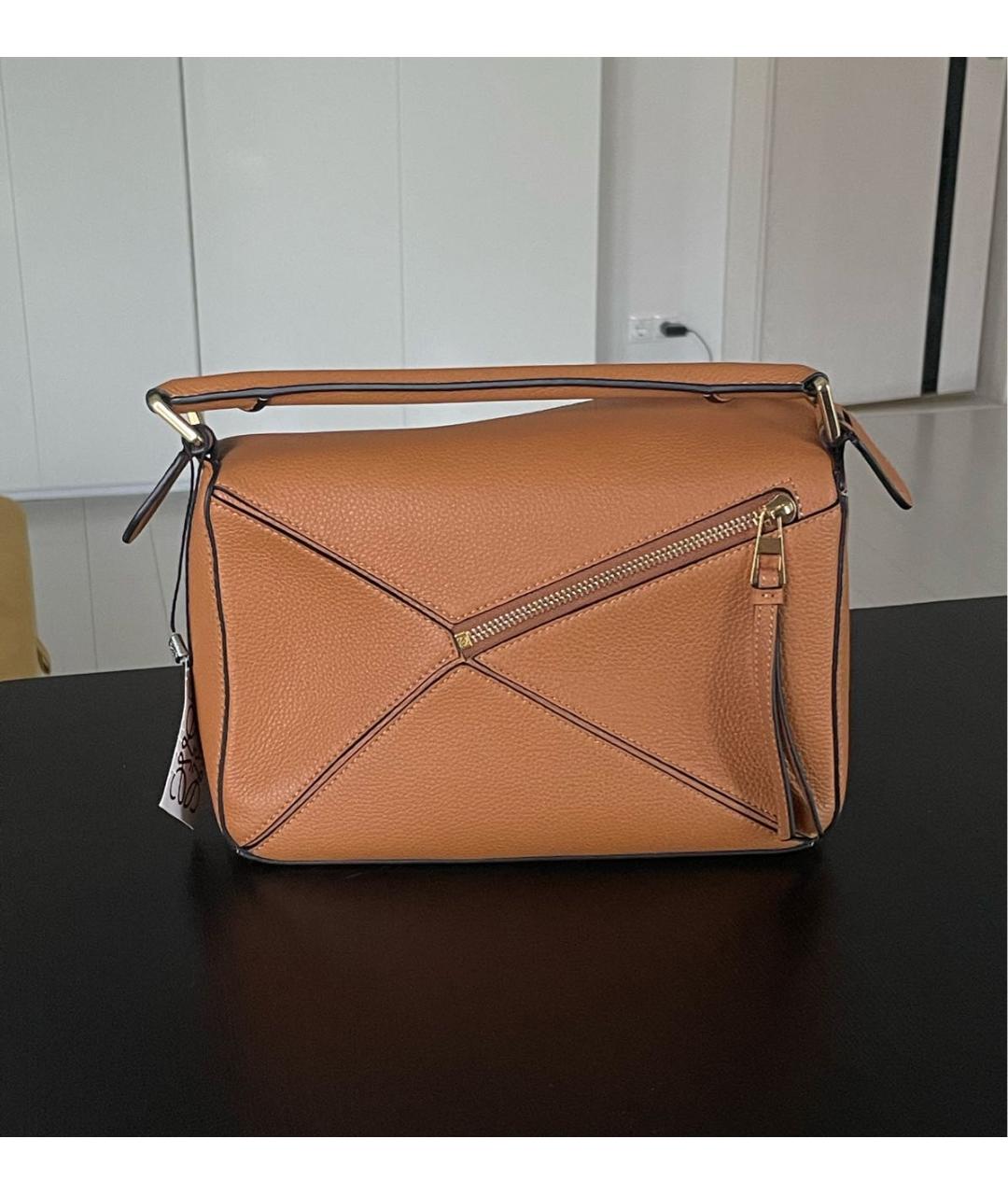 LOEWE Коричневая кожаная сумка через плечо, фото 3