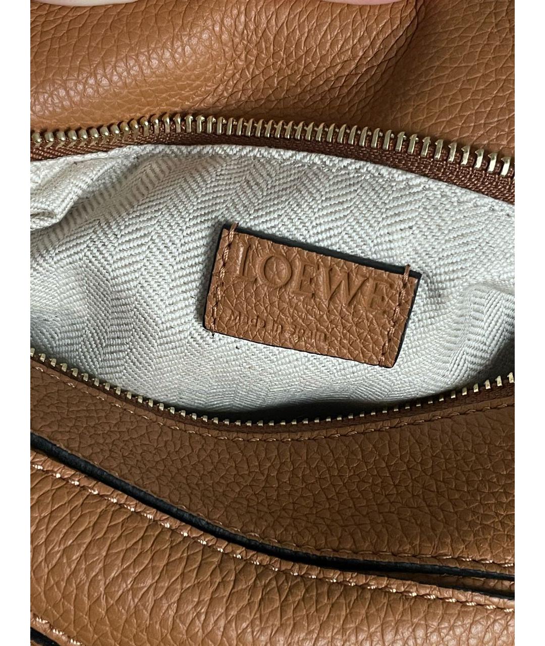 LOEWE Коричневая кожаная сумка через плечо, фото 4