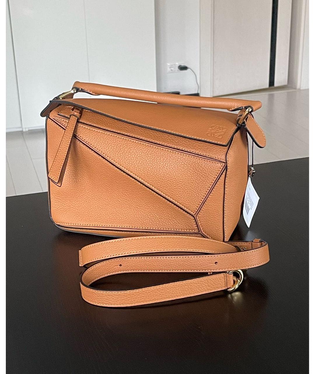 LOEWE Коричневая кожаная сумка через плечо, фото 2