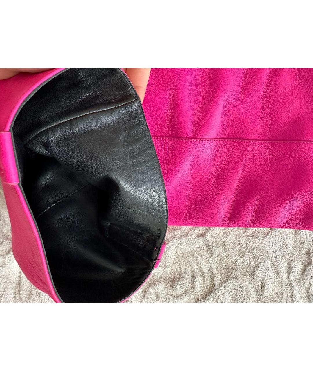 GOLDEN GOOSE DELUXE BRAND Розовые кожаные ботфорты, фото 7