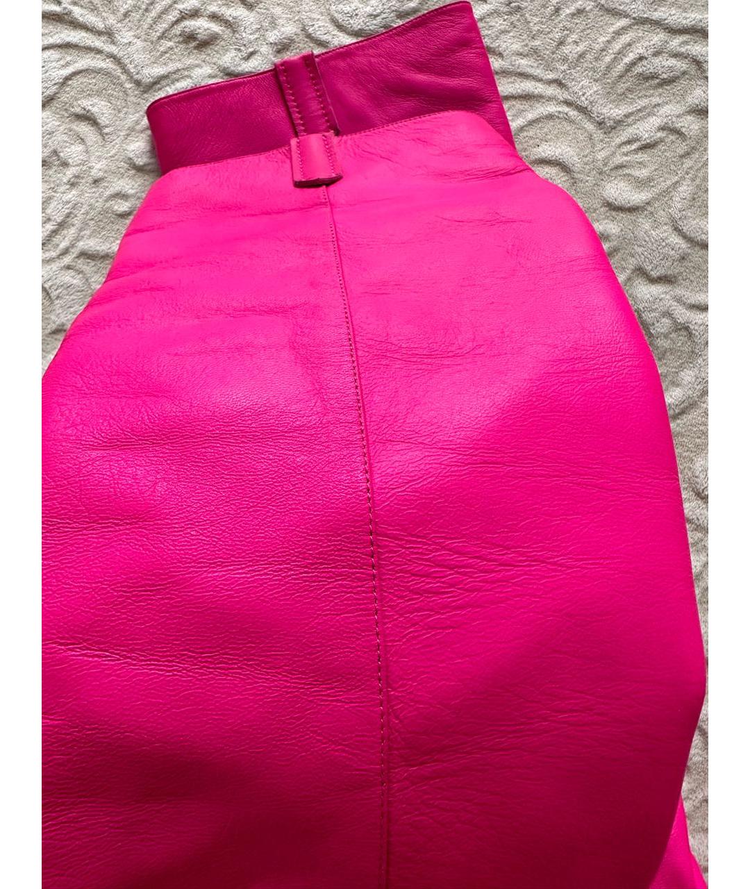 GOLDEN GOOSE DELUXE BRAND Розовые кожаные ботфорты, фото 2