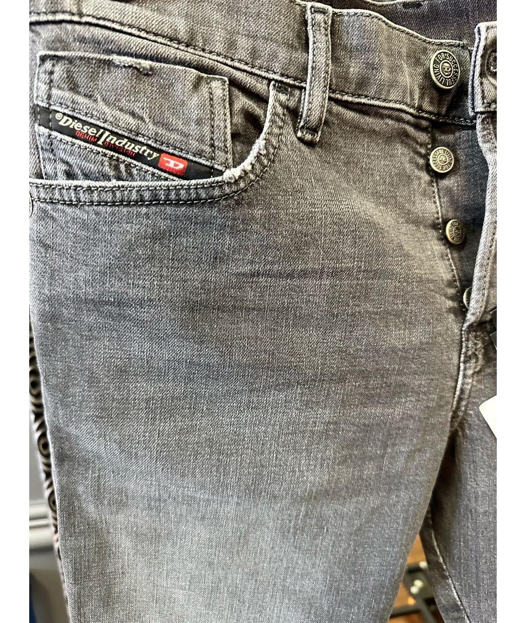 DIESEL Серые хлопко-эластановые джинсы, фото 3
