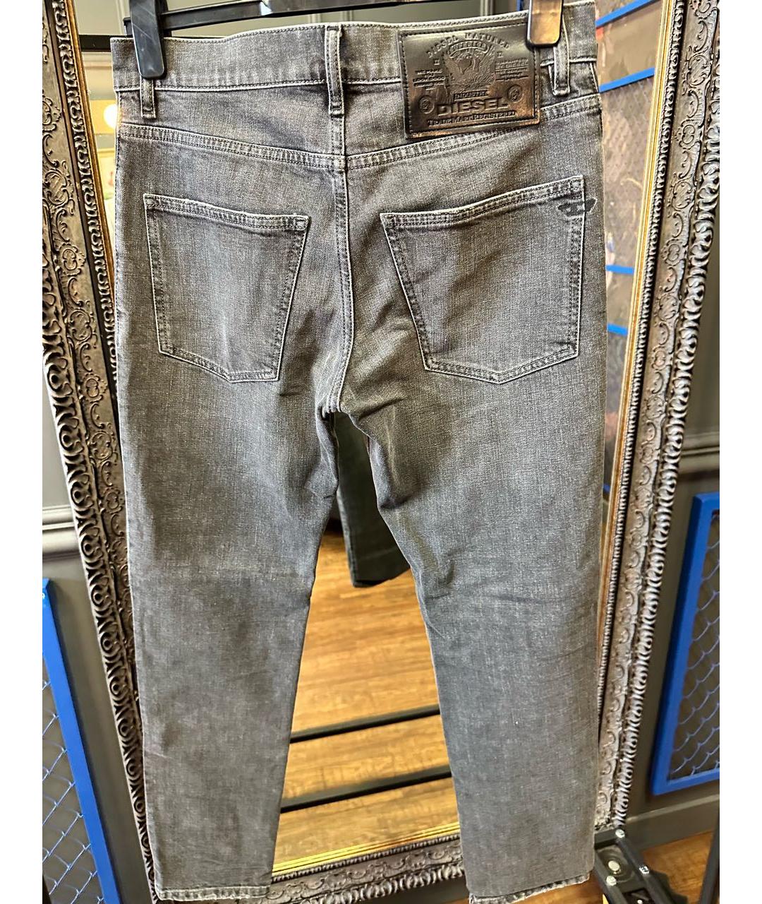 DIESEL Серые хлопко-эластановые джинсы, фото 2