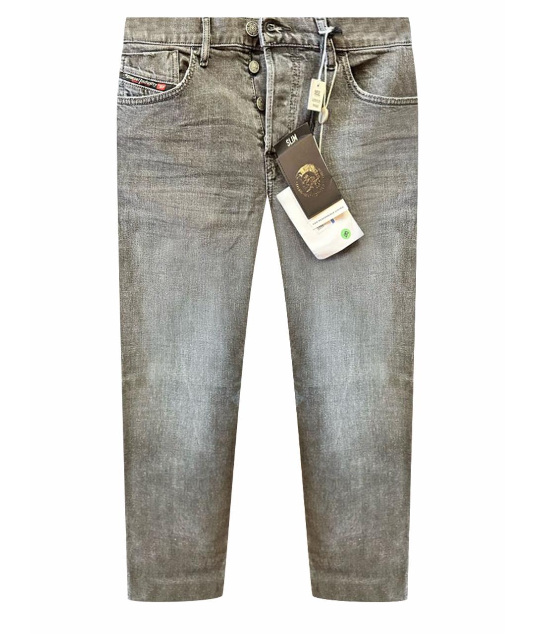 DIESEL Серые хлопко-эластановые джинсы, фото 1