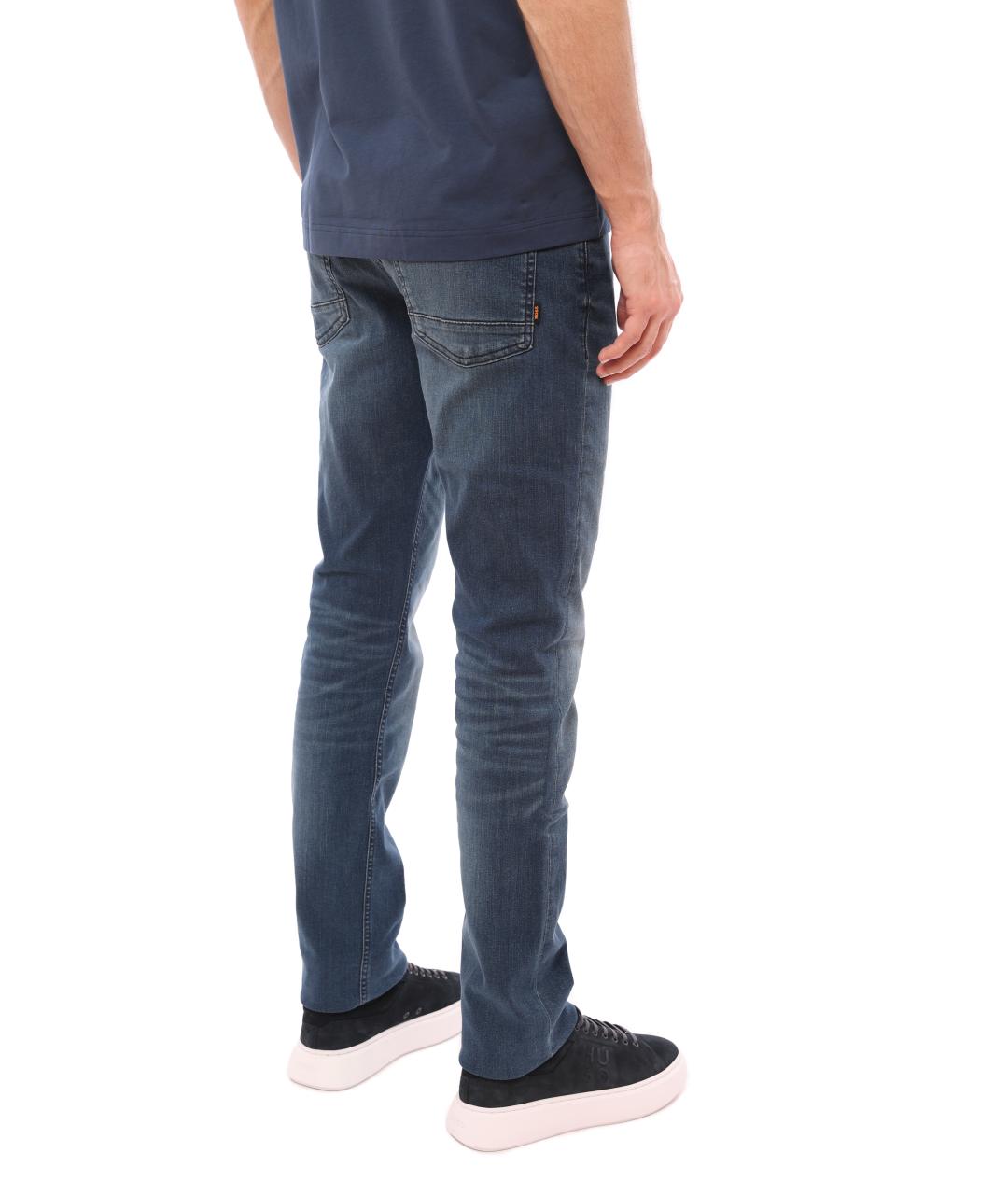 HUGO BOSS Голубые хлопко-эластановые прямые джинсы, фото 4