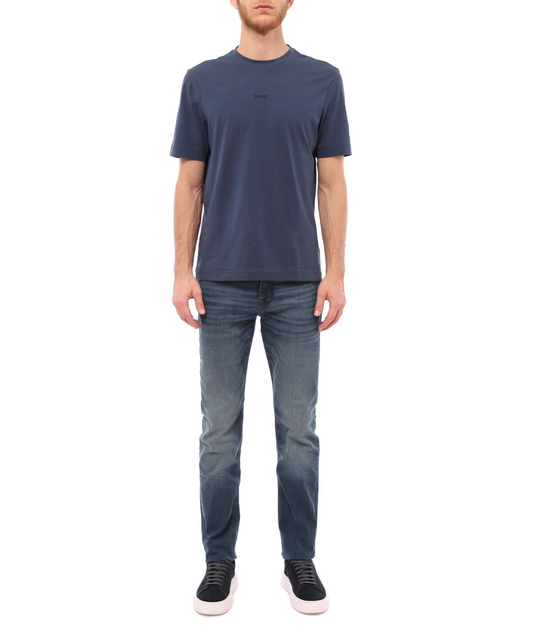 HUGO BOSS Голубые хлопковые прямые джинсы, фото 4