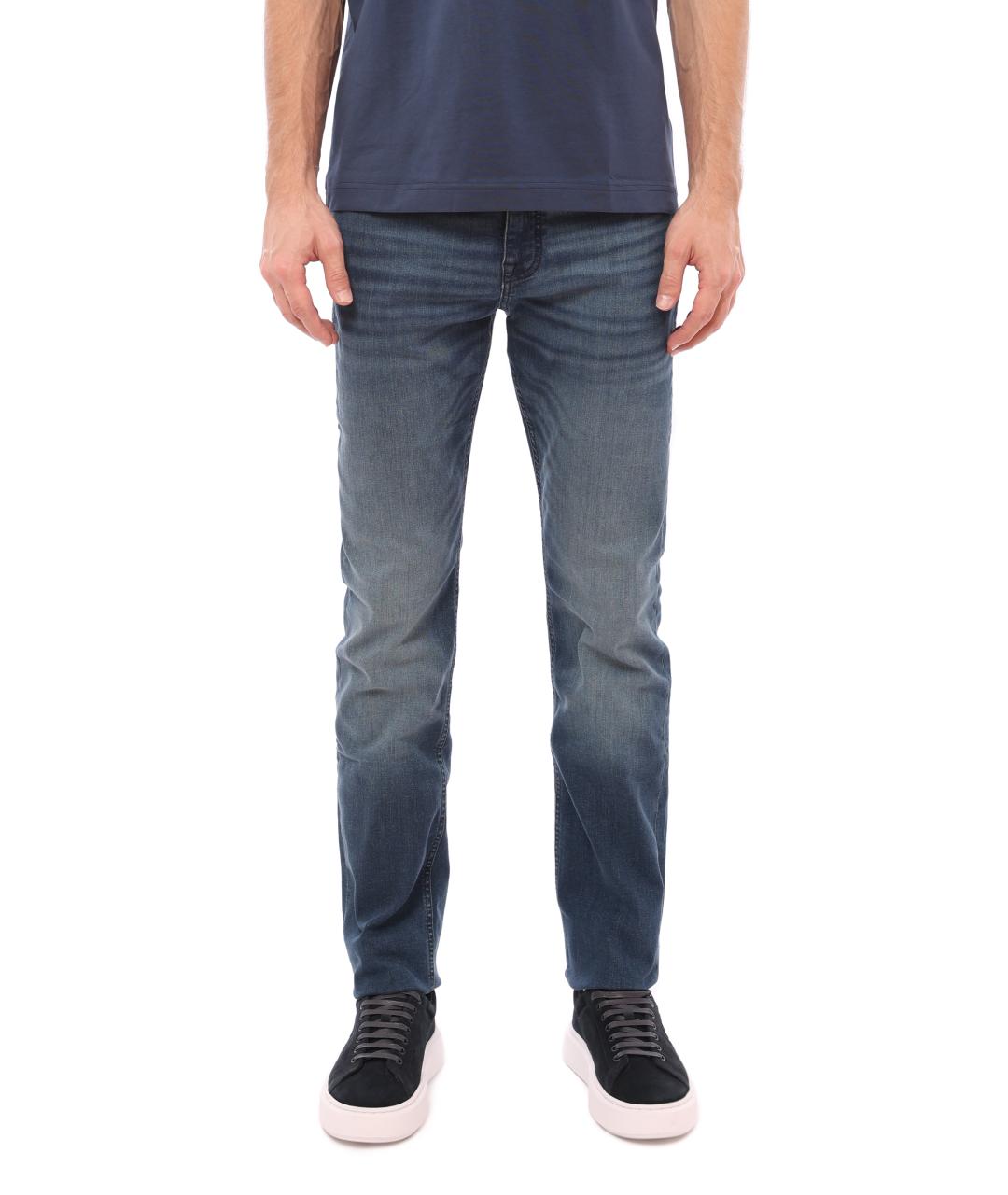 HUGO BOSS Голубые хлопковые прямые джинсы, фото 6
