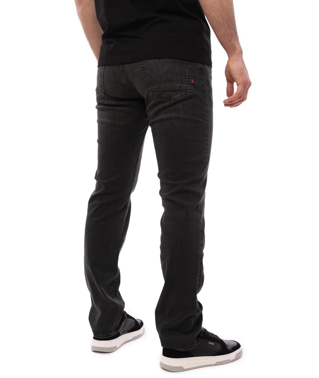 HUGO BOSS Черные хлопковые прямые джинсы, фото 4