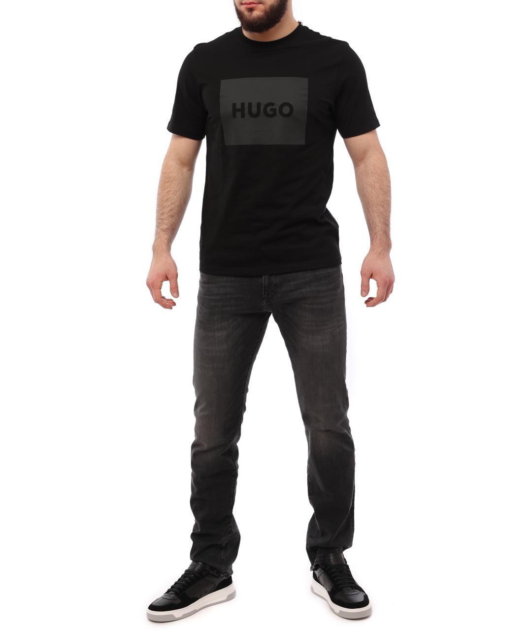 HUGO BOSS Черные хлопковые прямые джинсы, фото 2