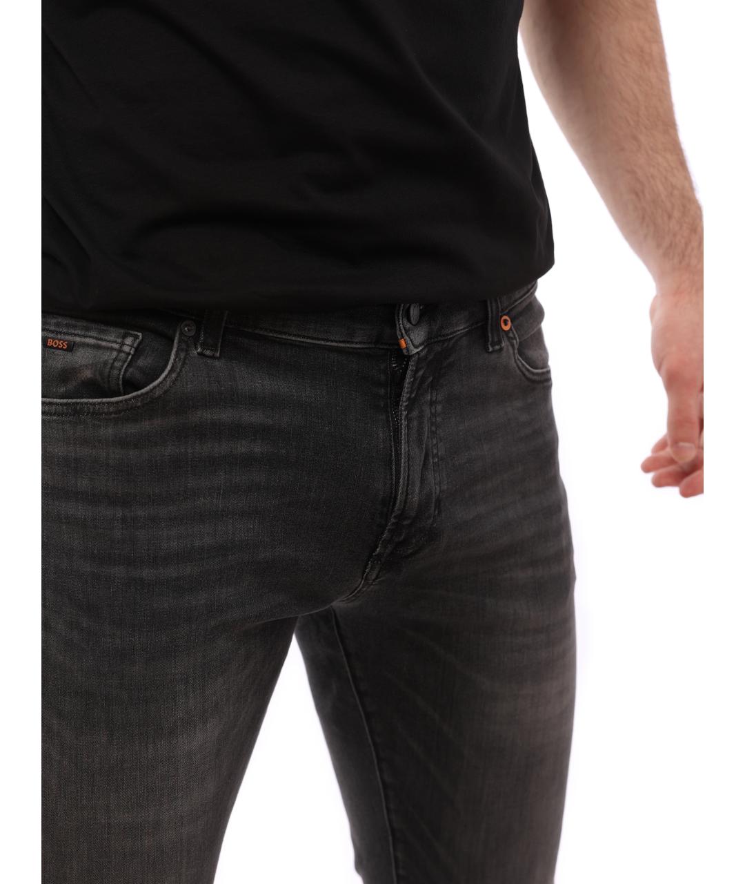 HUGO BOSS Черные хлопковые прямые джинсы, фото 3