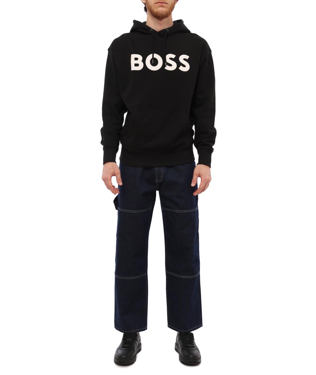 HUGO BOSS Темно-синие хлопковые прямые джинсы, фото 3