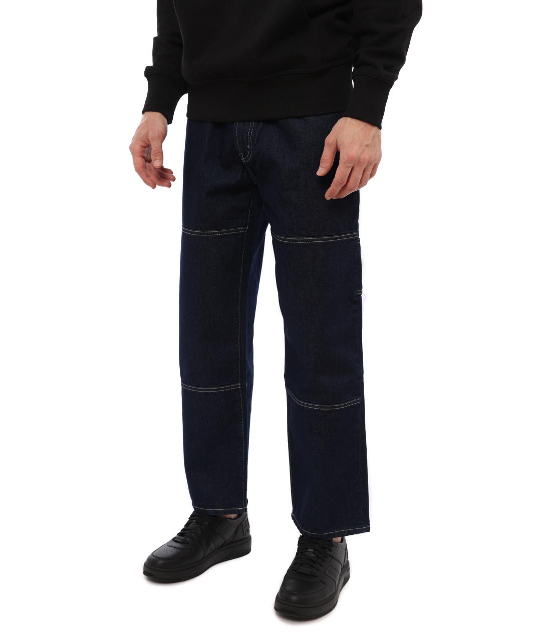 HUGO BOSS Темно-синие хлопковые прямые джинсы, фото 2