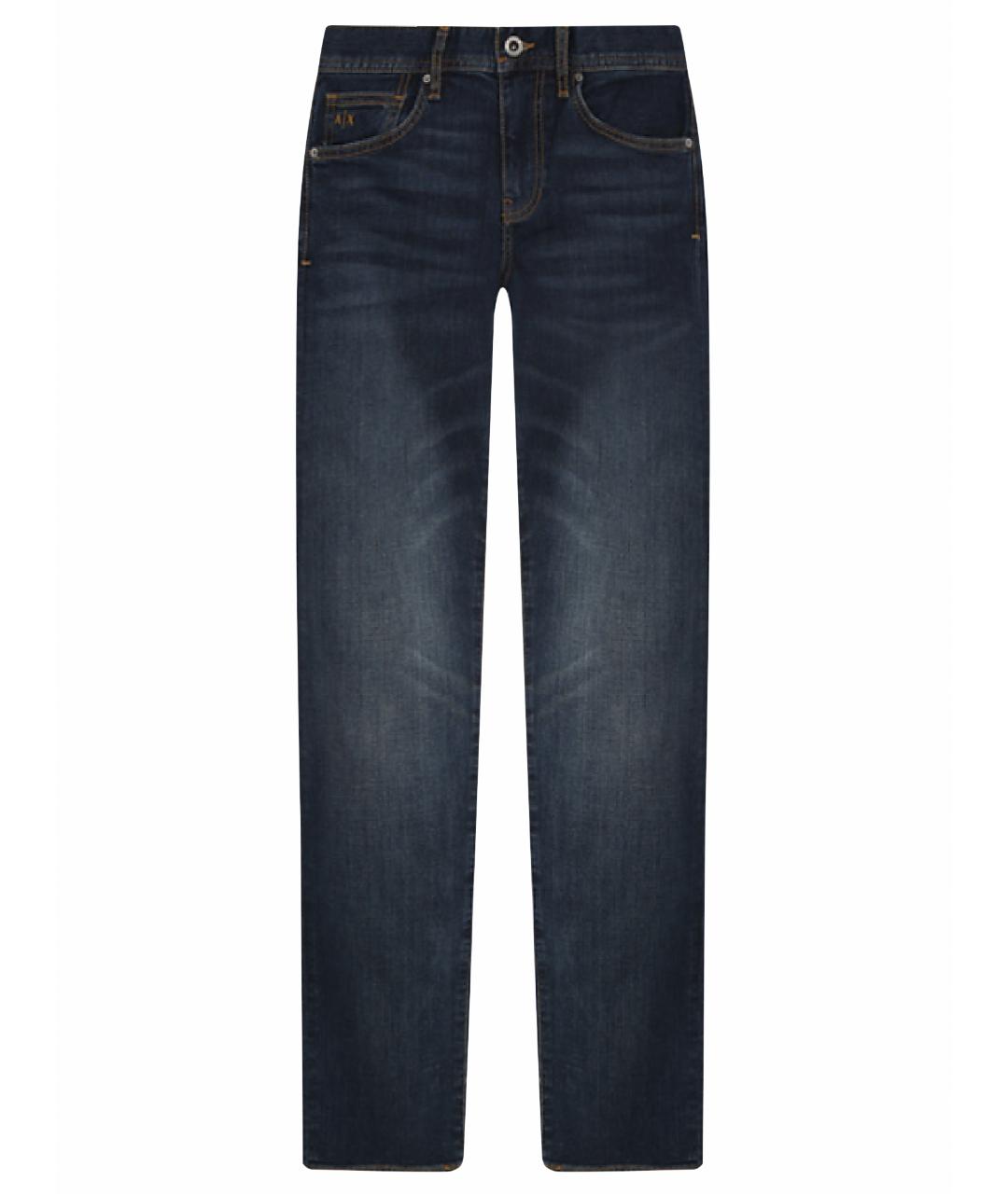 ARMANI EXCHANGE Синие хлопковые прямые джинсы, фото 1