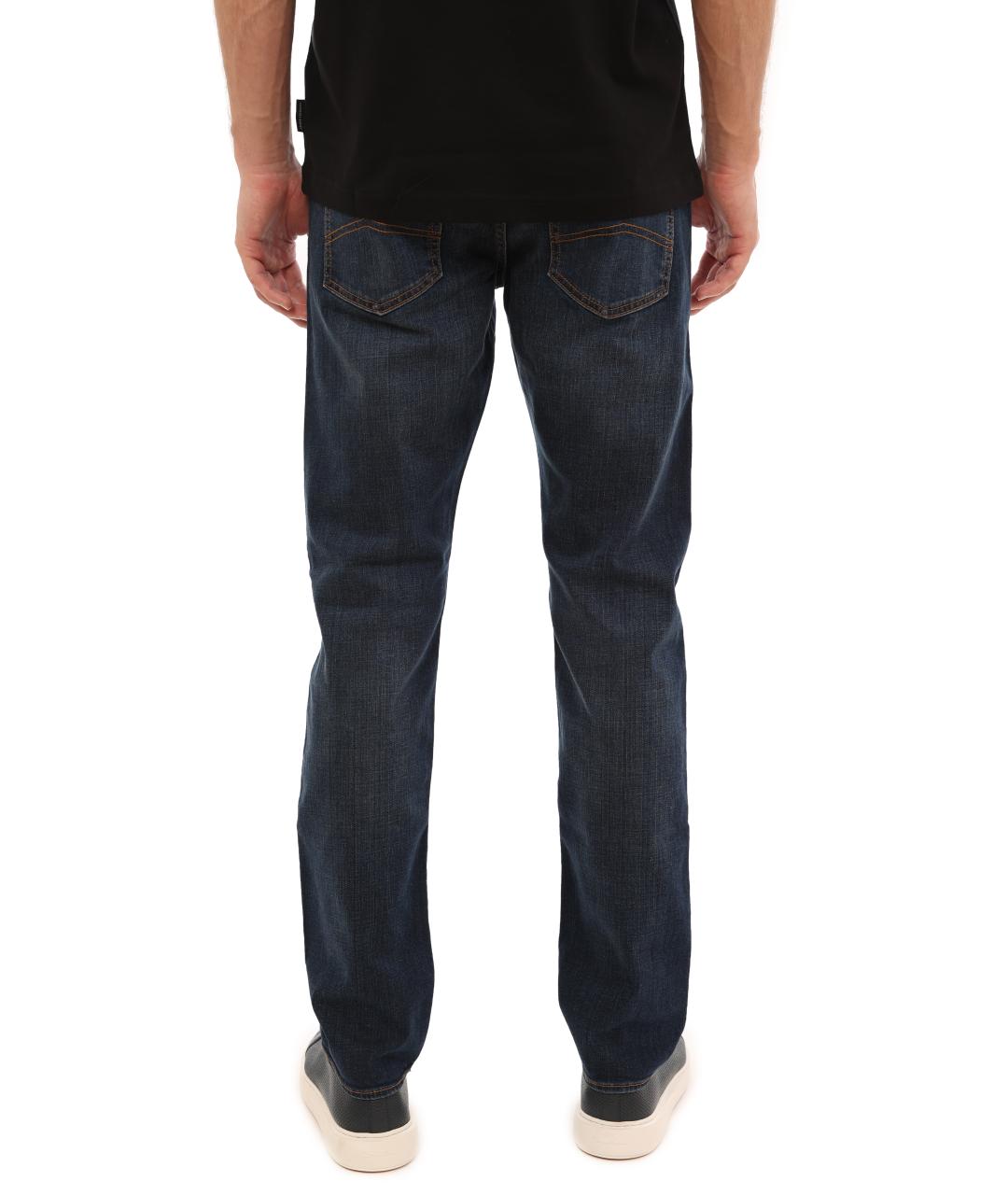 ARMANI EXCHANGE Синие хлопковые прямые джинсы, фото 3
