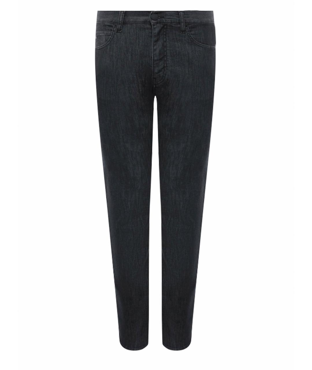 EMPORIO ARMANI Серые хлопковые прямые джинсы, фото 1