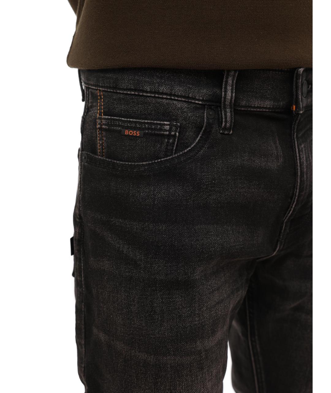 HUGO BOSS Серые хлопковые прямые джинсы, фото 4