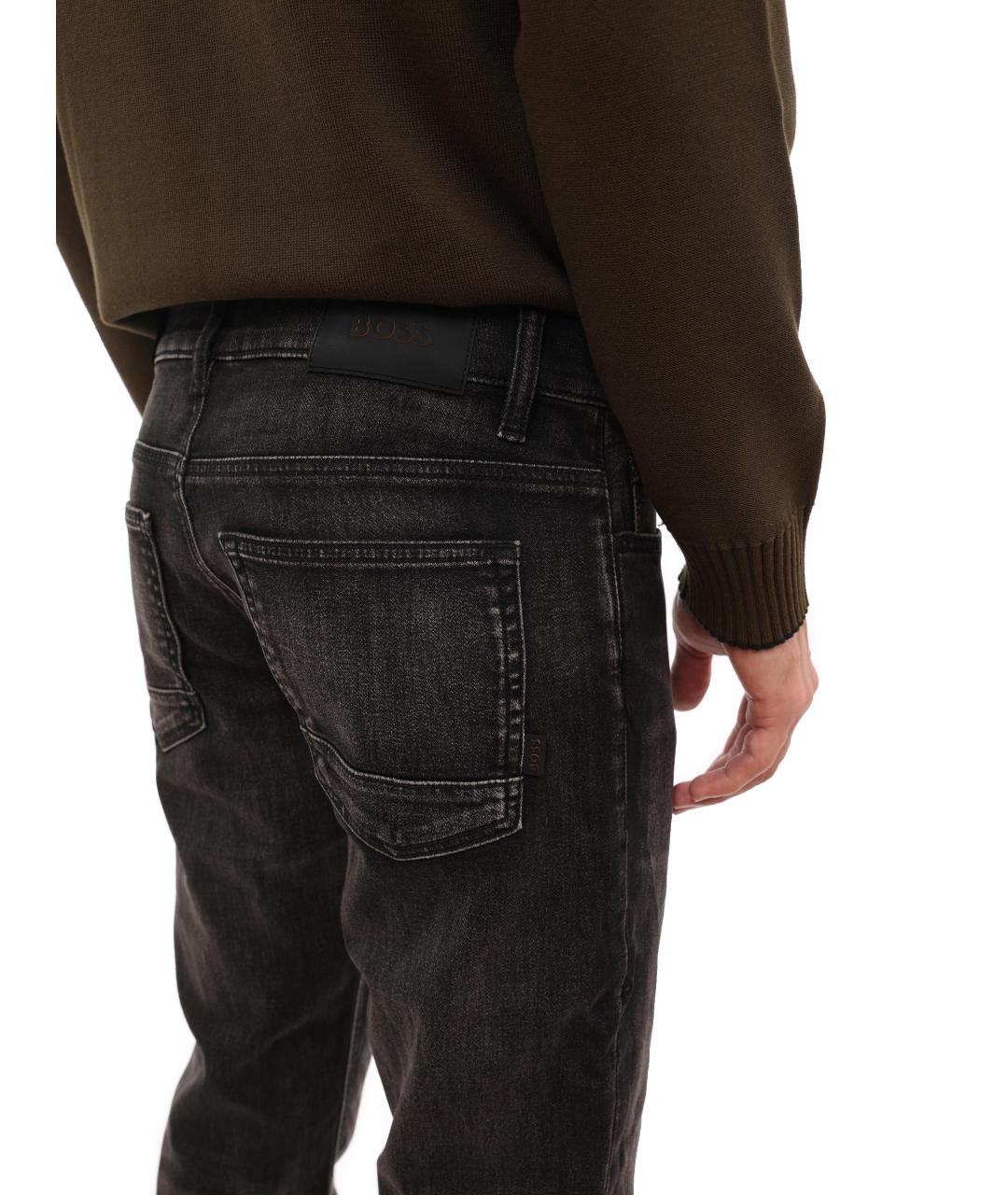 HUGO BOSS Серые хлопковые прямые джинсы, фото 5