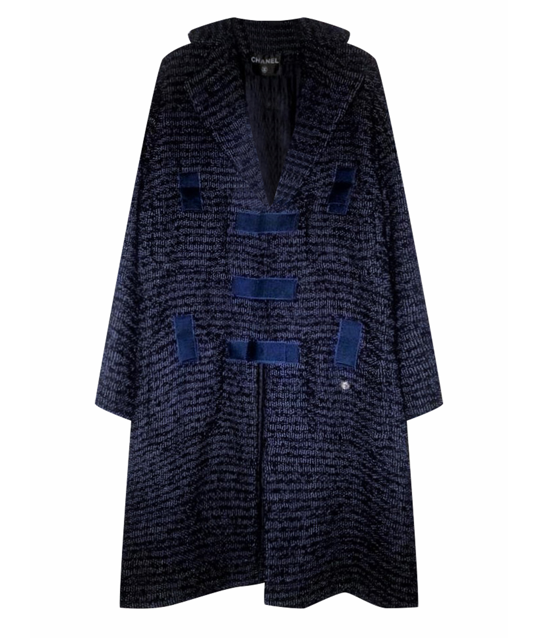 CHANEL PRE-OWNED Синее шерстяное пальто, фото 1