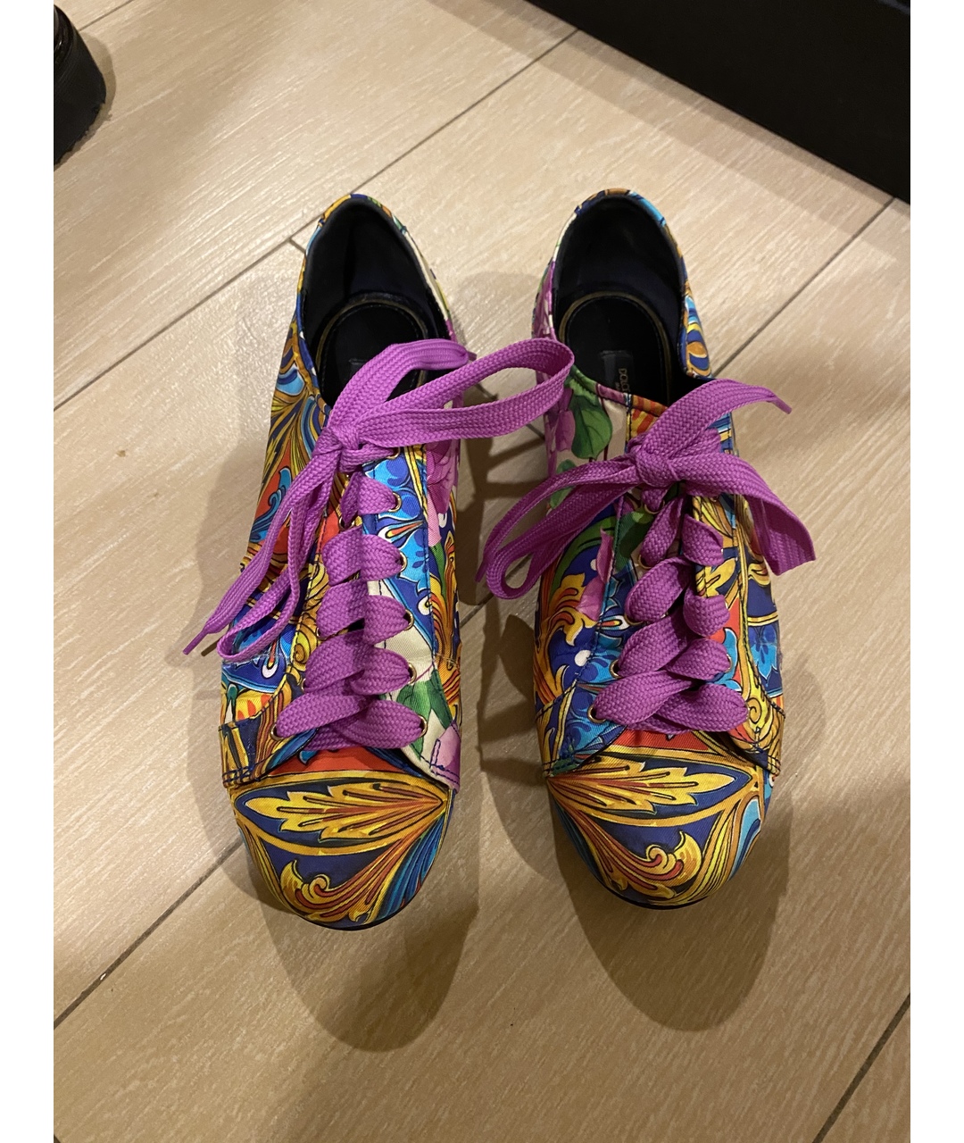 DOLCE&GABBANA Фиолетовые текстильные кроссовки, фото 2