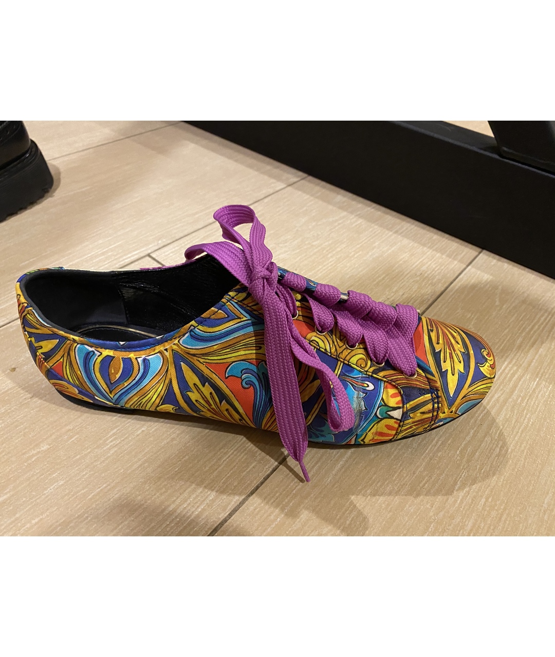 DOLCE&GABBANA Фиолетовые текстильные кроссовки, фото 5