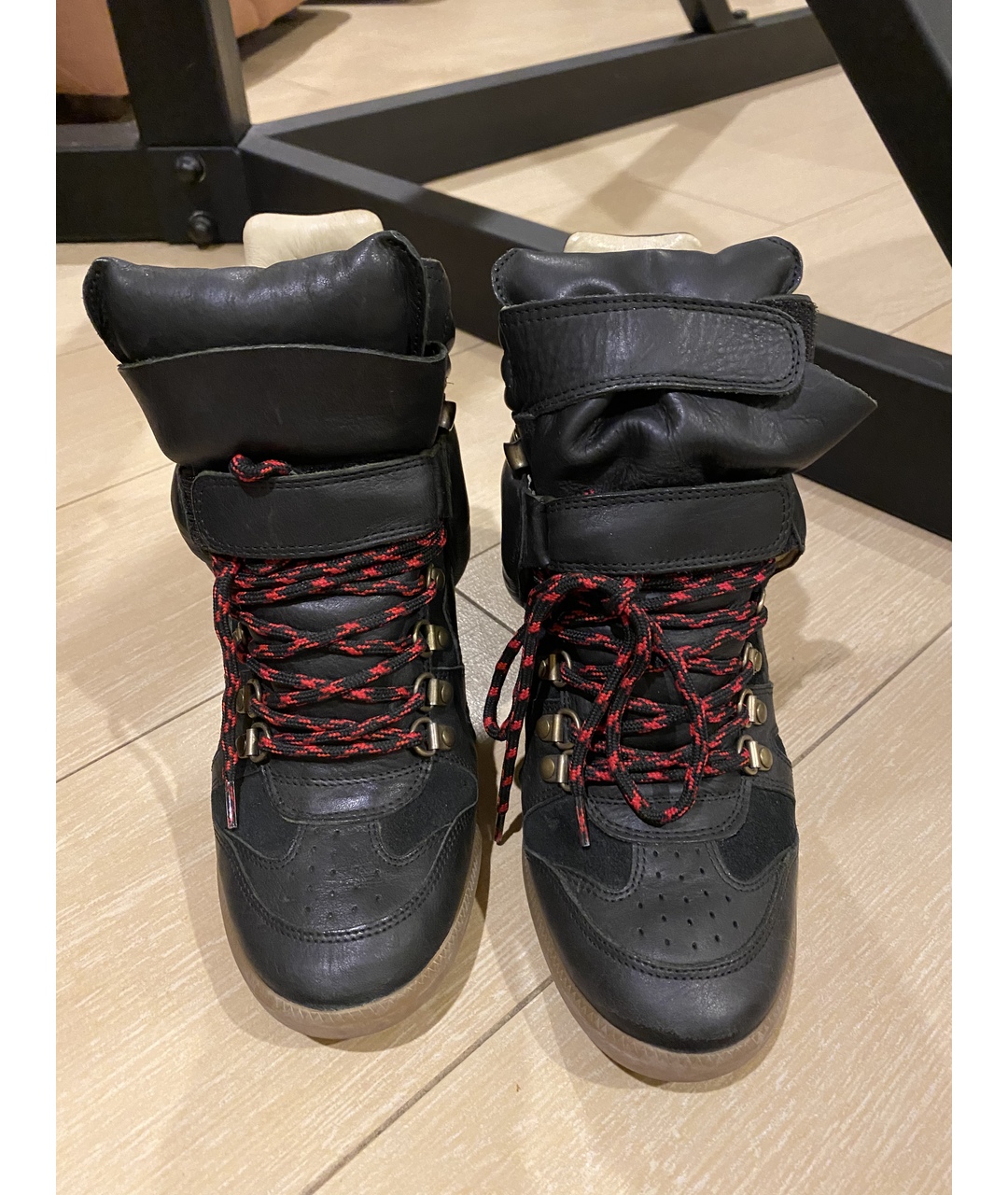 ISABEL MARANT Черные кожаные кроссовки, фото 2