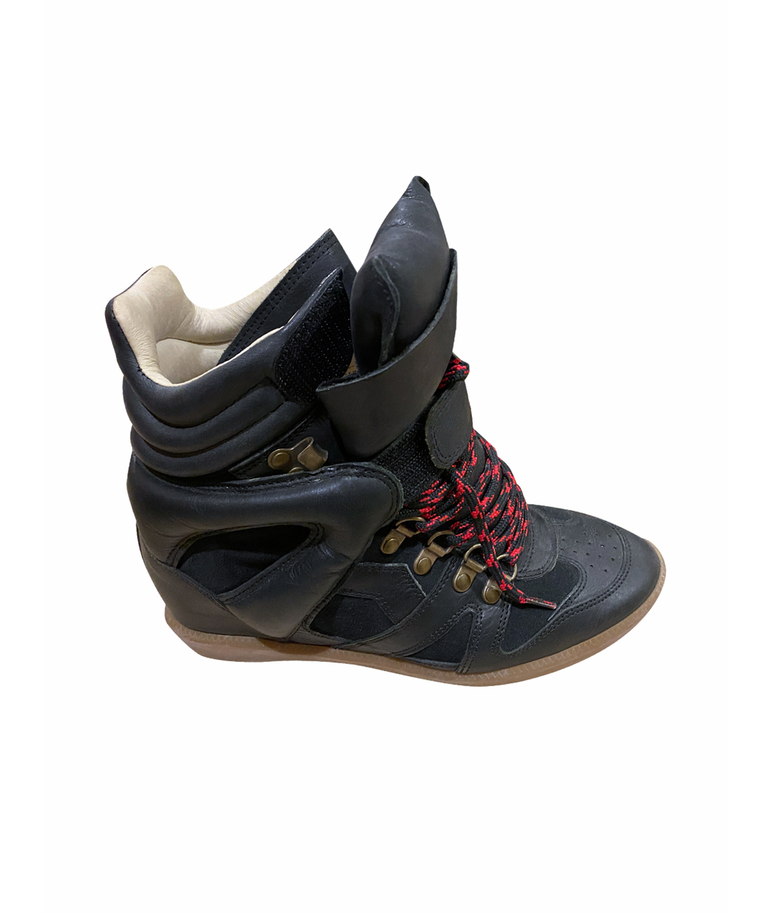 ISABEL MARANT Черные кожаные кроссовки, фото 1