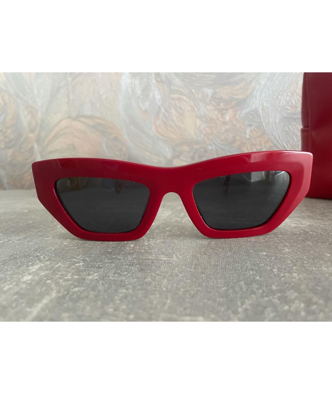VERSACE Бордовые пластиковые солнцезащитные очки, фото 5