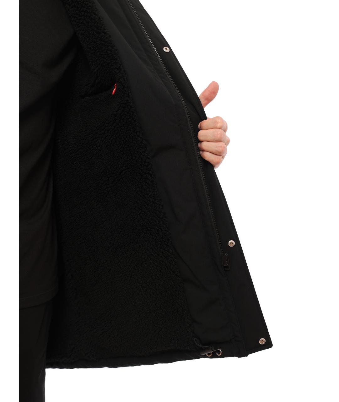 HUGO BOSS Черное полиэстеровое пальто, фото 3