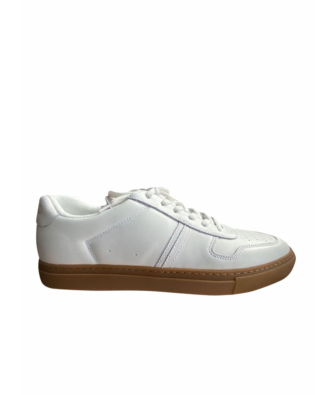 CALVIN KLEIN Белые кожаные низкие кроссовки / кеды, фото 1