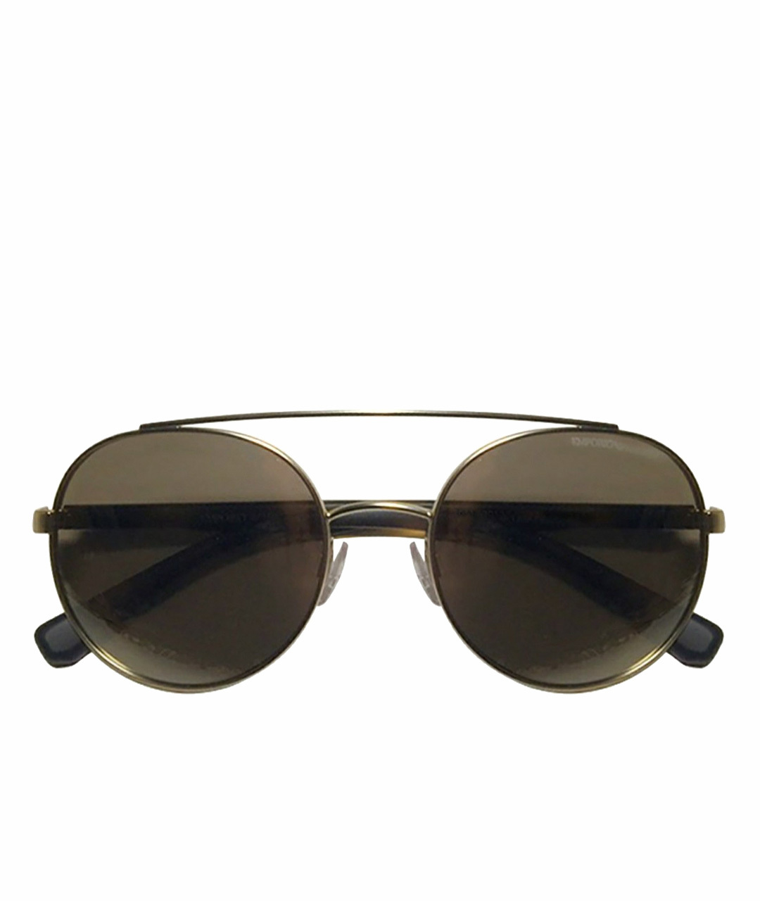 EMPORIO ARMANI Золотые металлические солнцезащитные очки, фото 1