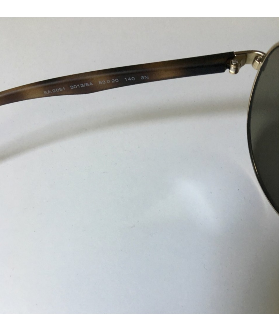 EMPORIO ARMANI Золотые металлические солнцезащитные очки, фото 5