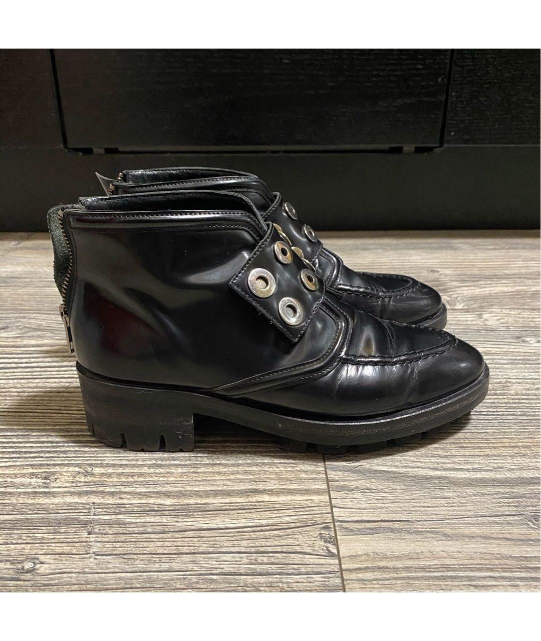 SANDRO Черные ботинки из лакированной кожи, фото 5