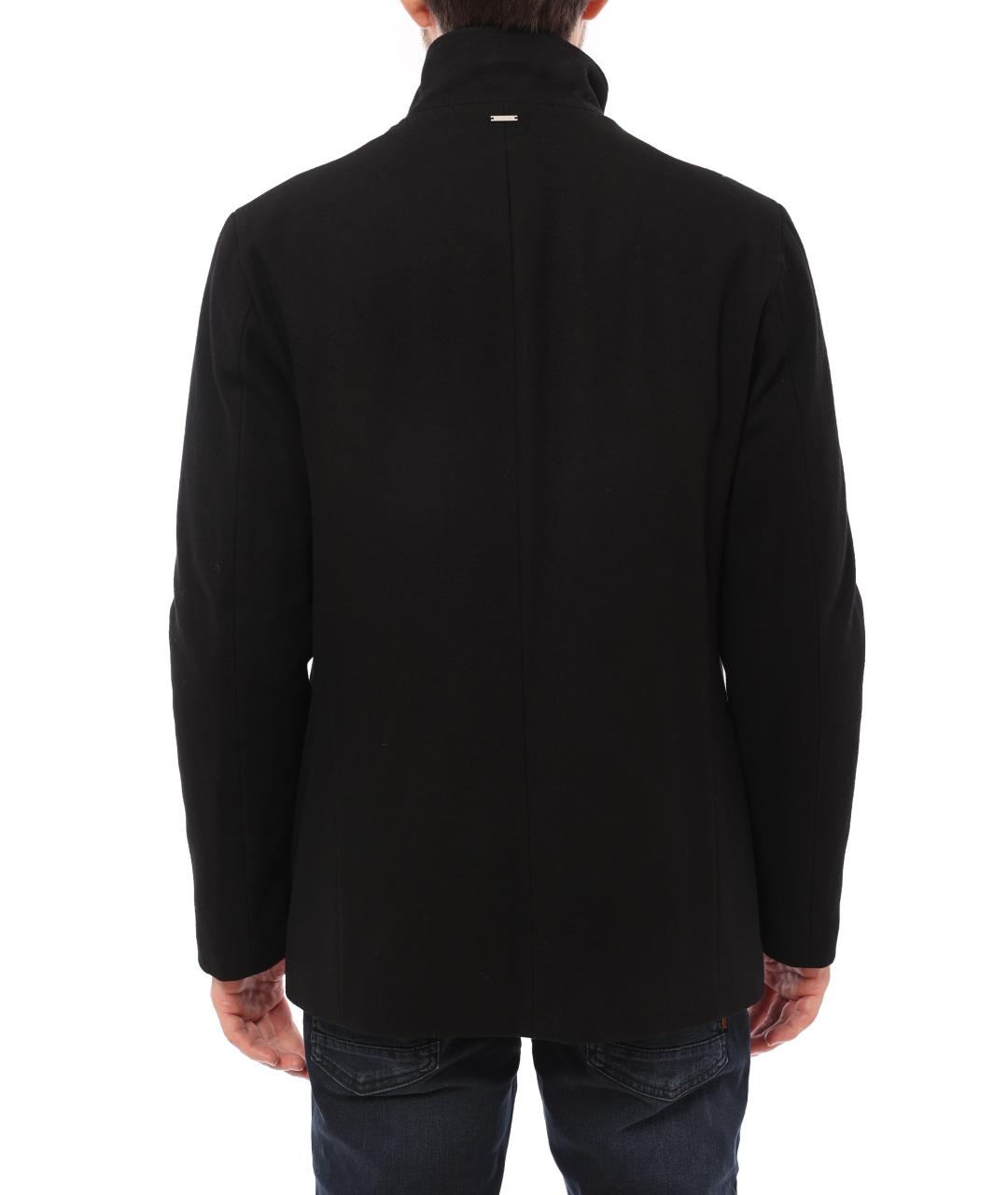 CALVIN KLEIN Черное полиэстеровое пальто, фото 2